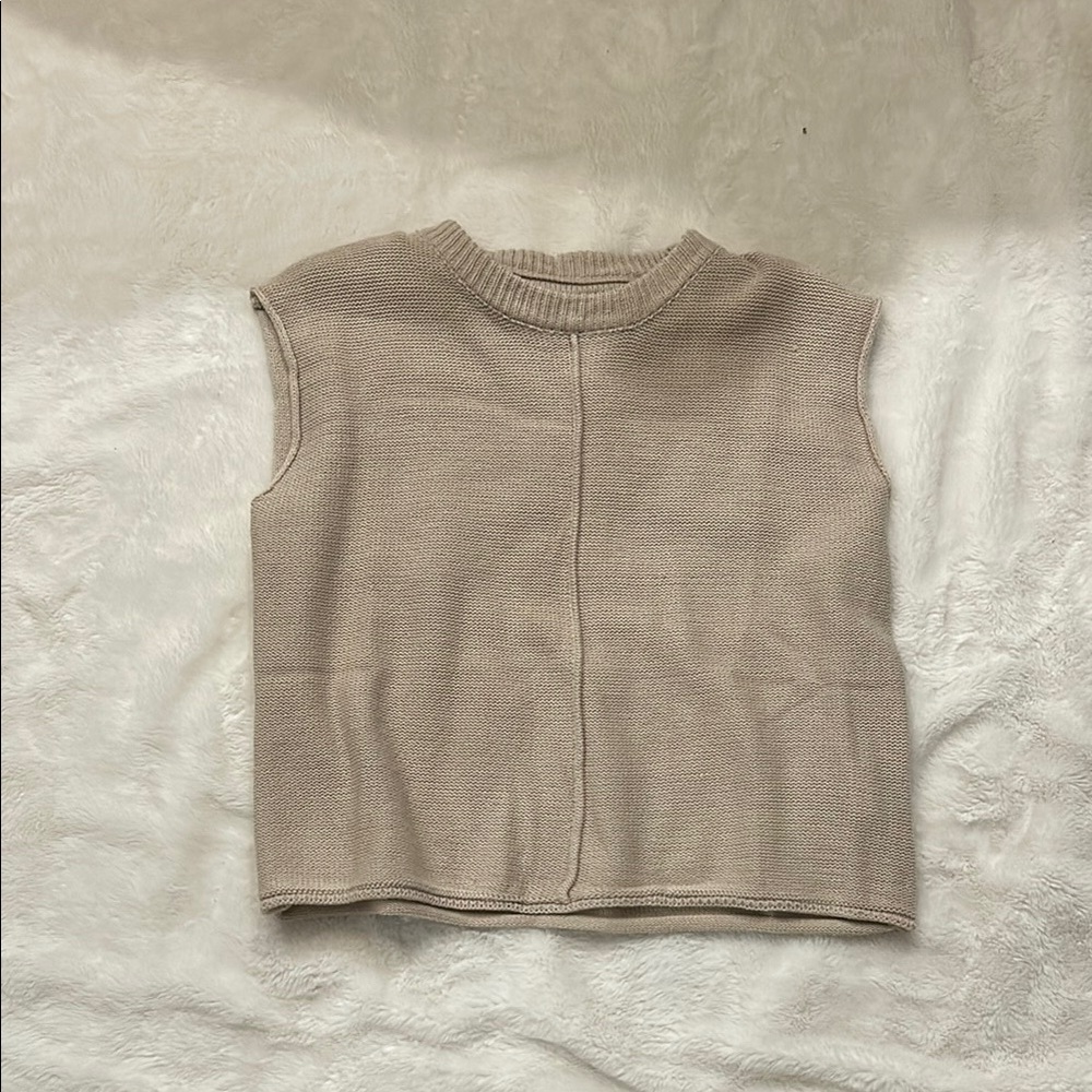 SHEIN Sleeveless Knit Top in Beige